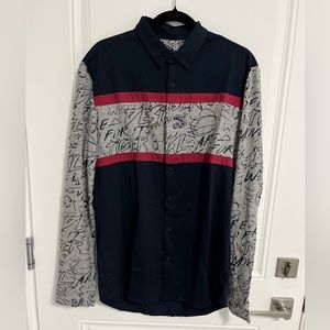 NWT - Desigual Men’s Graphic T Shirt Patchwork Long Sleeve Shirt - Size L